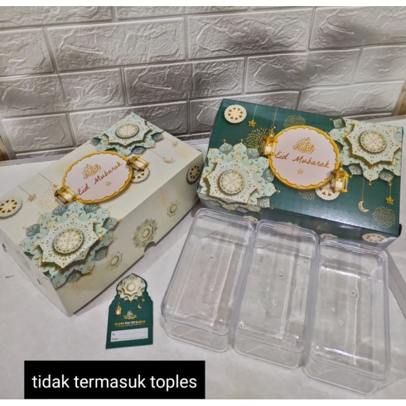 Jual Free Kartu Ucapan Box Kuker Edisi Lebaran Box Kue Kering 3 Toples