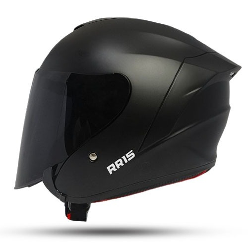 Jual Helm Half Face Mla Kyrz Solid Black Dof Kaca Visor Clear Hitam