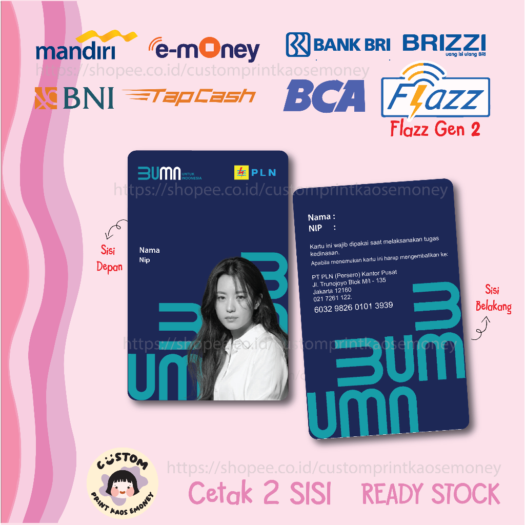 Jual Kartu E Money E Toll Id Card Pln Bumn Mandiri Emoney Bni Tapcash