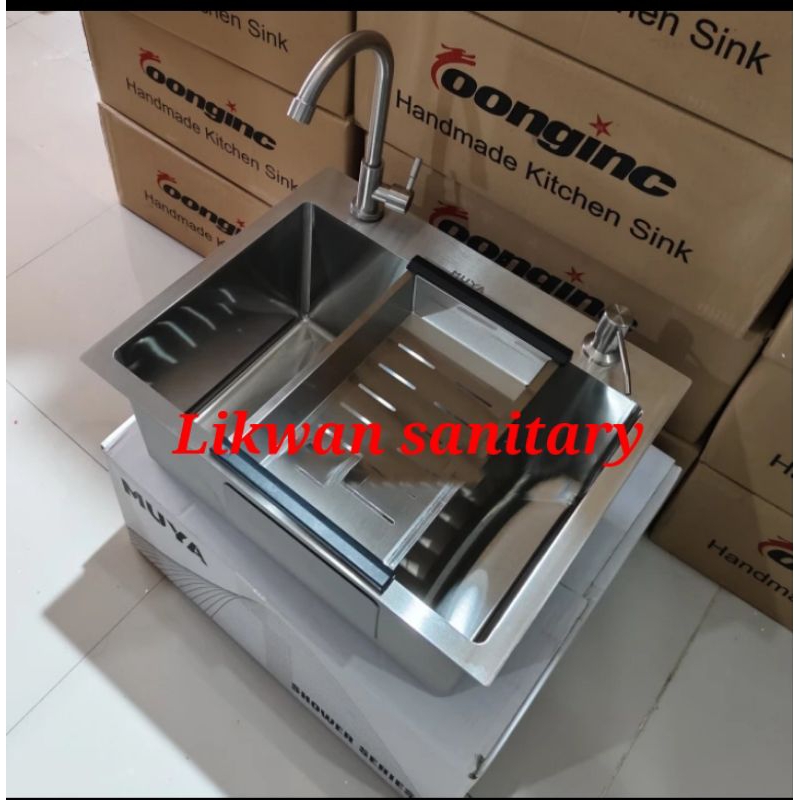 Jual Paket Komplit Kitchen Sink Stainless Paket Kran Pipa Angsa