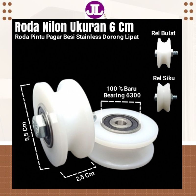 Jual Roda Pagar Nilon Tanpa Rumah Ukuran Cm Pintu Besi Stainless