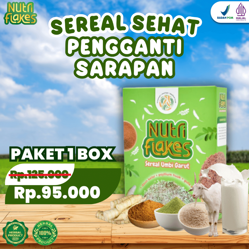 Jual Nutriflakes Sereal Umbi Garut Original Solusi Tepat Atasi