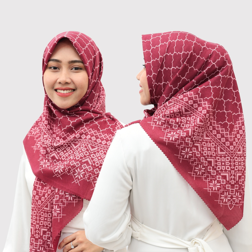 Jual Shifa Hijab Zilan Jilbab Kerudung Segi Empat Motif Voal Laser