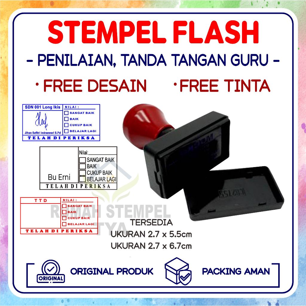 Jual STEMPEL PENILAIAN TANDA TANGAN PARAF GURU Shopee Indonesia