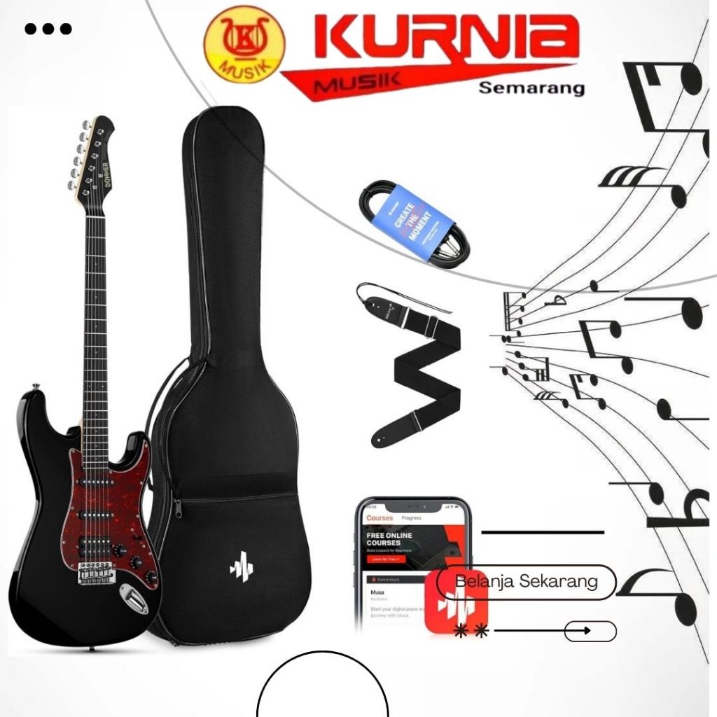 Jual Donner Dst Dst Dst Blk Gitar Elektrik W Bag