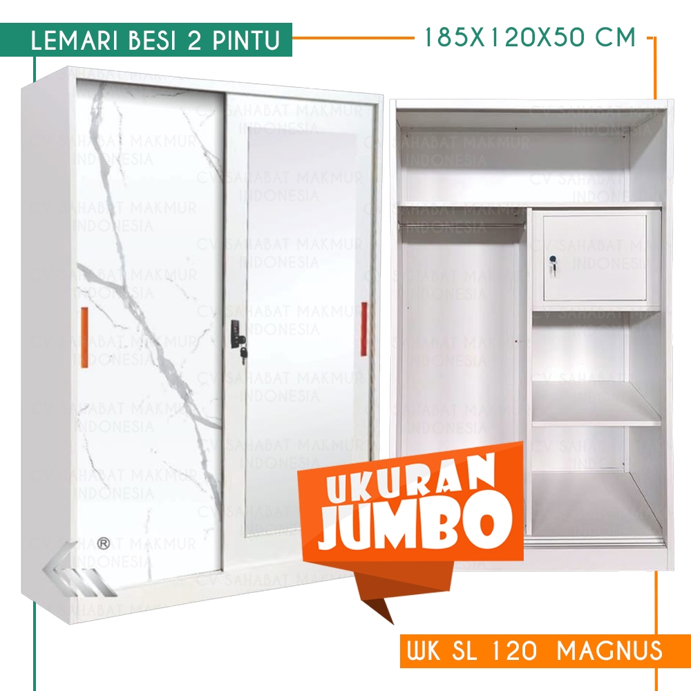 Jual Lengkap Ready Lemari Pakaian Besi Sliding Pintu Lemari