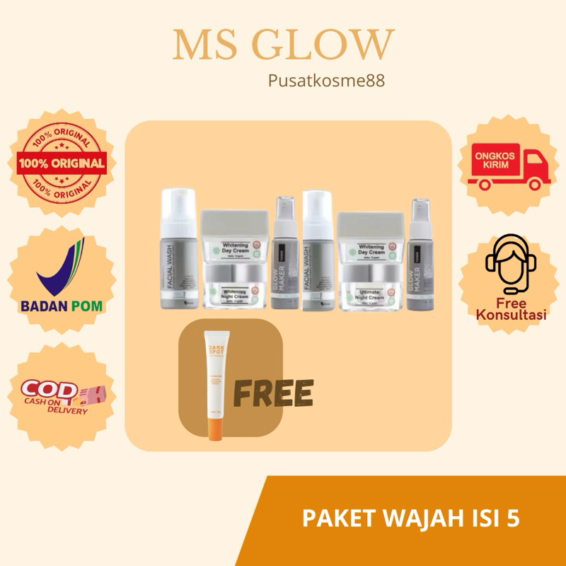 Jual Paket Wajah Ms Glow Original Lengkap Free Darkspot Shopee Indonesia