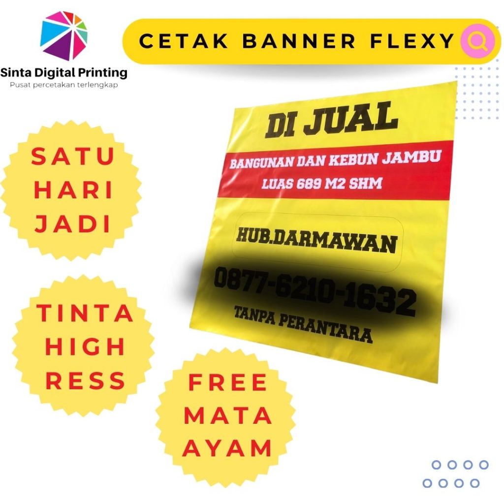 Jual Cetak Spanduk Banner Rumah Tanah Toko Dijual Disewakan