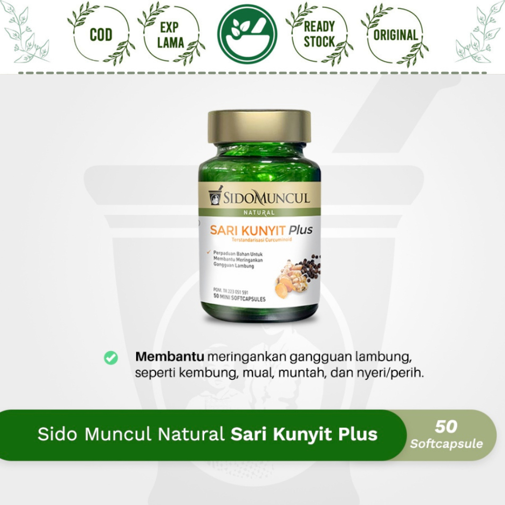 Jual SIDOMUNCUL SARI KUNYIT PLUS BLACKPEPPER 50 KAPSUL SIDO MUNCUL