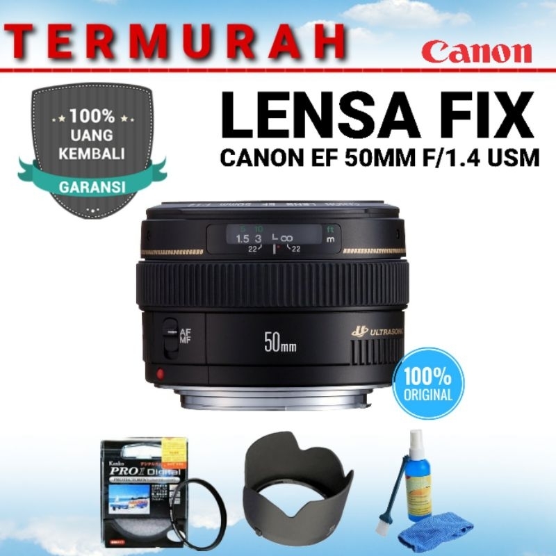 Jual LENSA FIX CANON 50MM F 1 4 USM ULTRASONIC GARANSI 1 TAHUN BARU