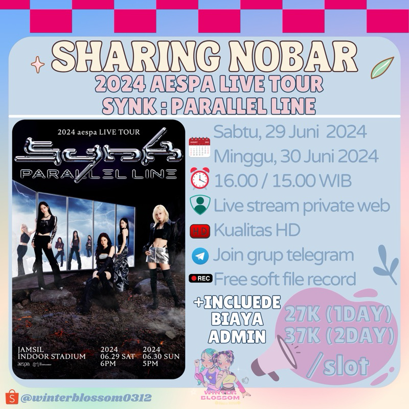 Jual SHARING KONSER 2024 AESPA LIVE TOUR SYNK PARALLEL LINE WAJIB