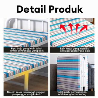 Jual Tempat Tidur Lipat Portable Kasur Lipat Tebal 10 CM Folding Bed