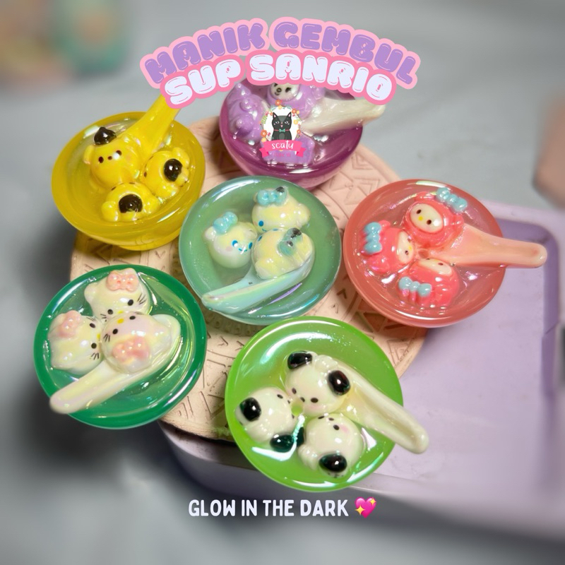 Jual Manik Mote Luxury Gembul Mangkok Sup Sanrio GID Cinna Morol