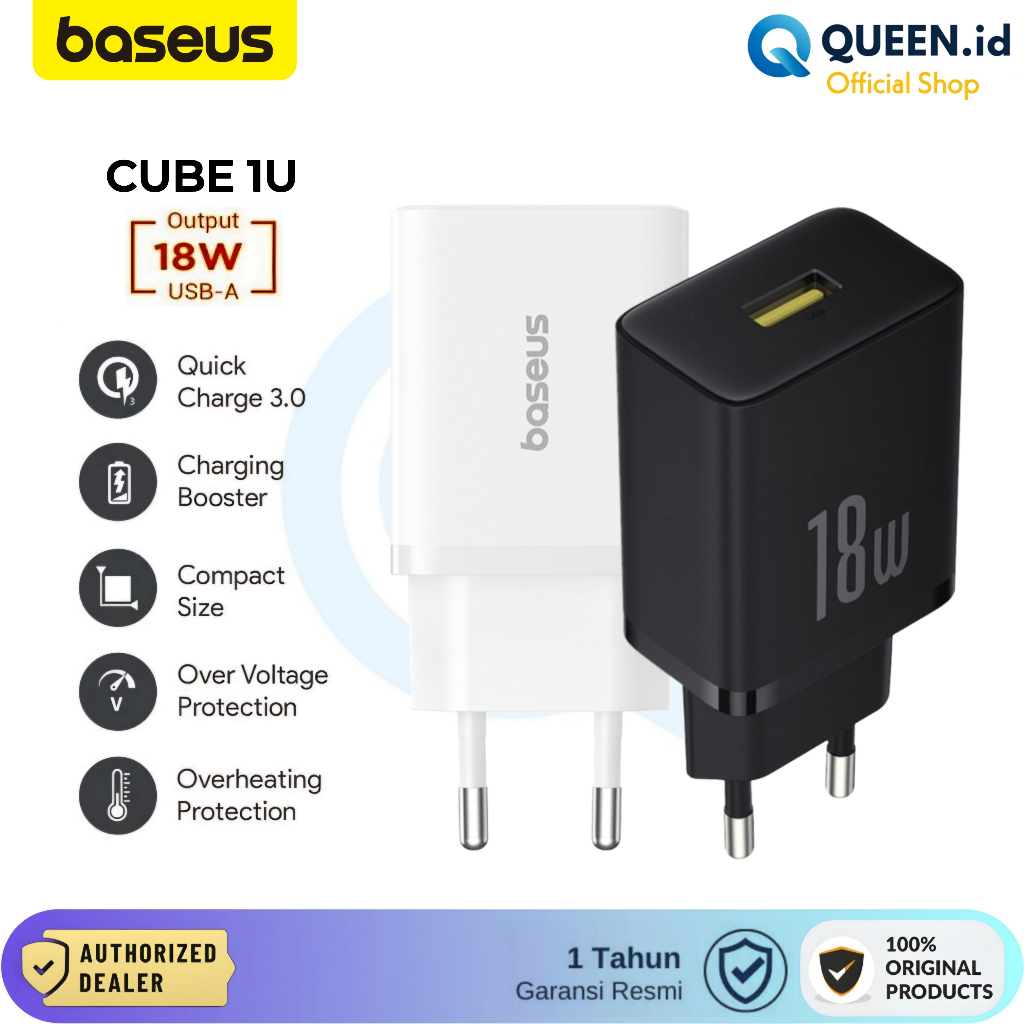 Jual Baseus CUBE 1U Charger Adaptor USB A 18W 3A QC 3 0 Fast Charging