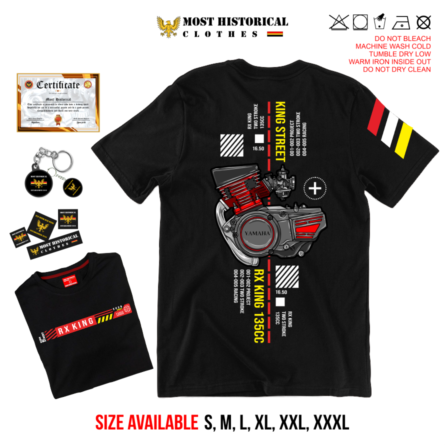 Jual Kaos Kode RX KING WHITE ENGINE 2 Kaos Motor Kaos CB GL MP HONDA