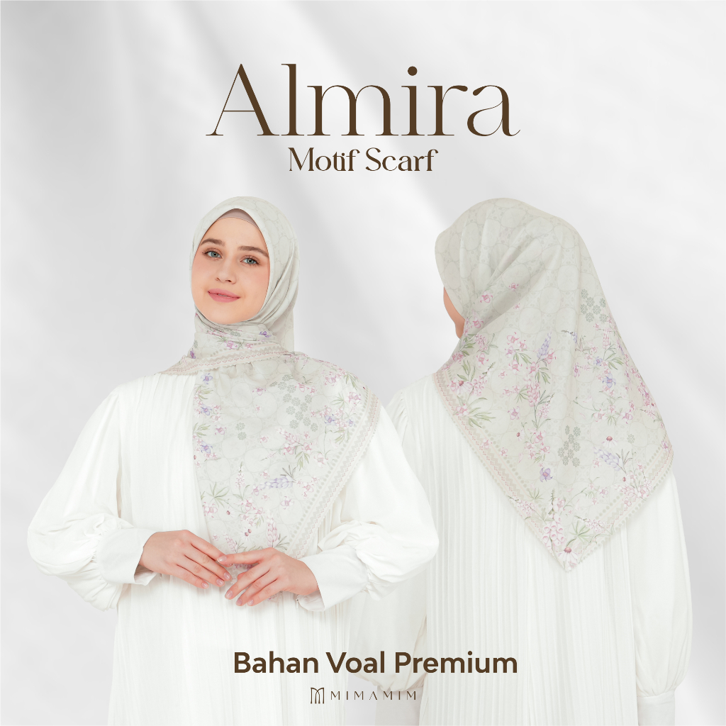 Jual Mimamim Hijab Almira Jilbab Segiempat Motif Printed Scarf Voal