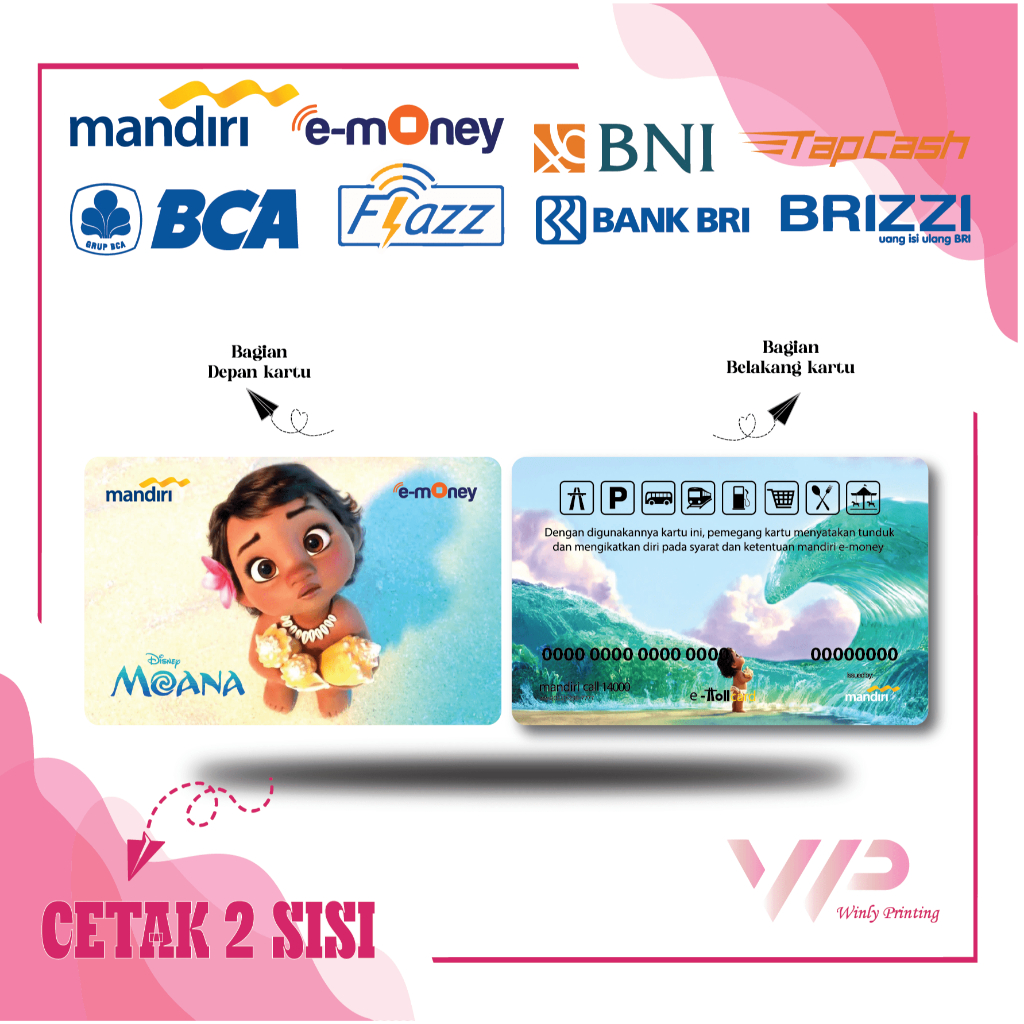 Jual KARTU EMONEY KARTUN ANIME DISNEY BABY MOANA CUTE KARTUN MOVIE E