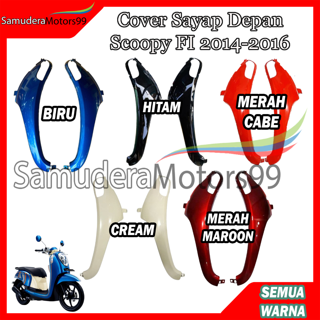 Jual Cover Sayap Depan Kanan Kiri Honda Scoopy FI 2013 2016 Semua Warna