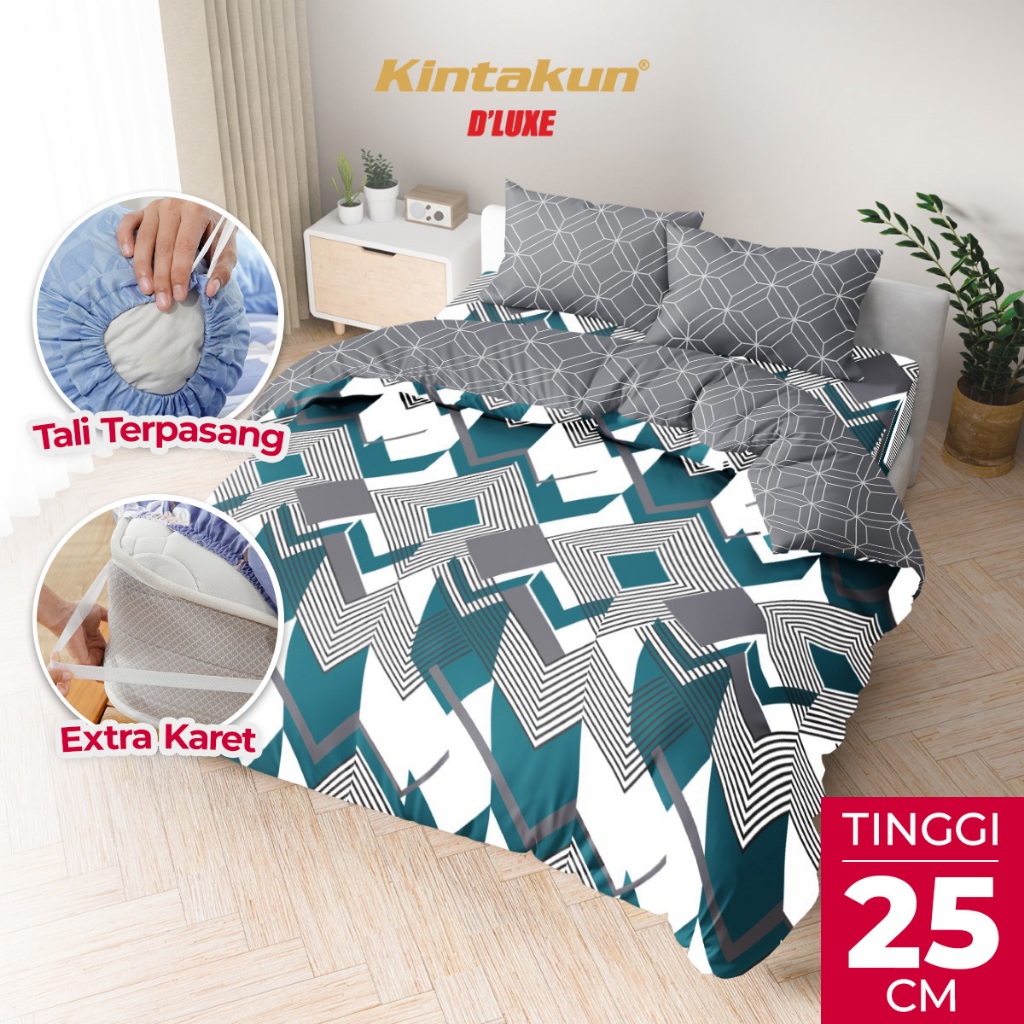 Jual Kintakun Bed Cover Set Fitted X Dluxe Aesthetic Bunga