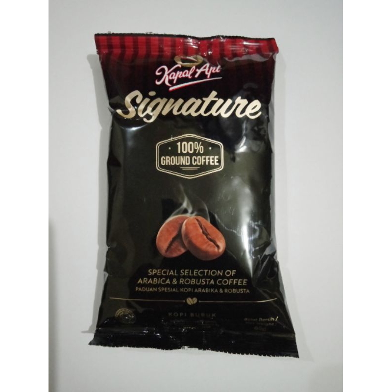 Jual Kopi Bubuk Ground Coffee Arabica Robusta Kapal Api Signature 65gr