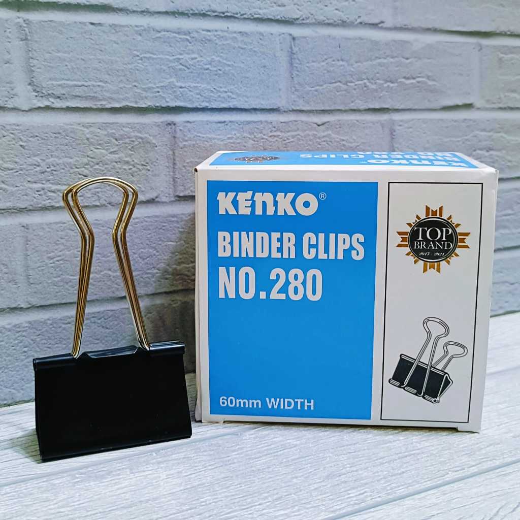 Jual ISI 6 PCS Binder Clips No 280 Kenko Clip Hitam Tebal Klip