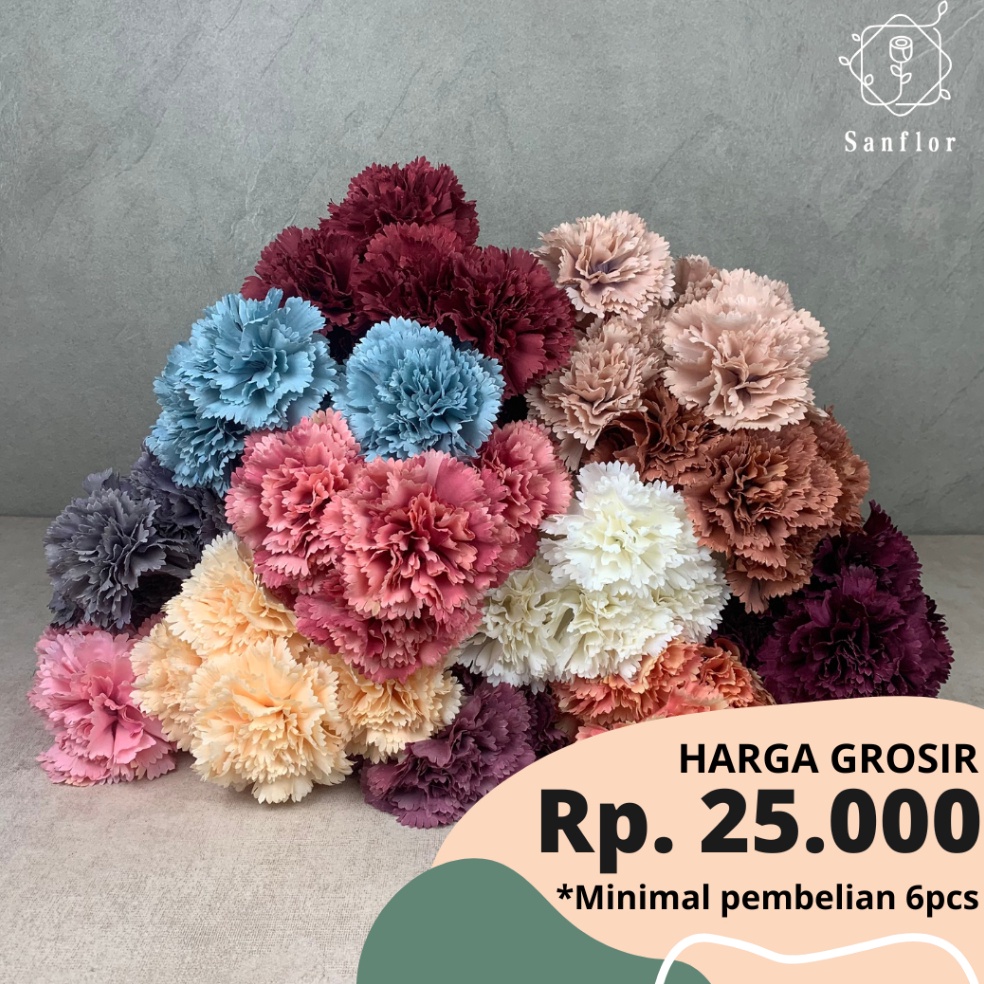 Jual Modern Carnation K Bunga Artificial Tanaman Hias Plastik Hiasan