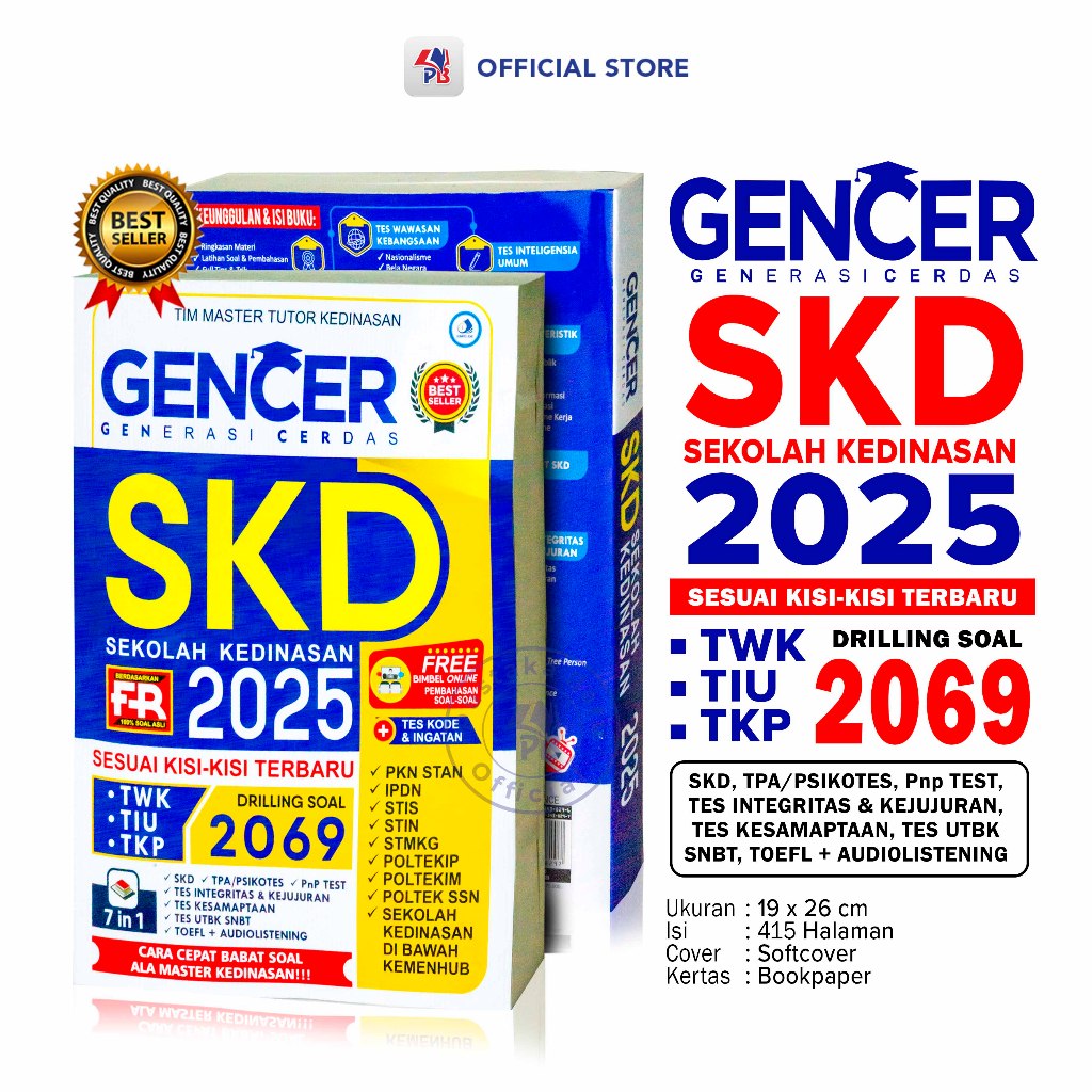 Jual Buku Tes SKD Kedinasan 2025 Gencer SKD Sekolah Kedinasan 2025