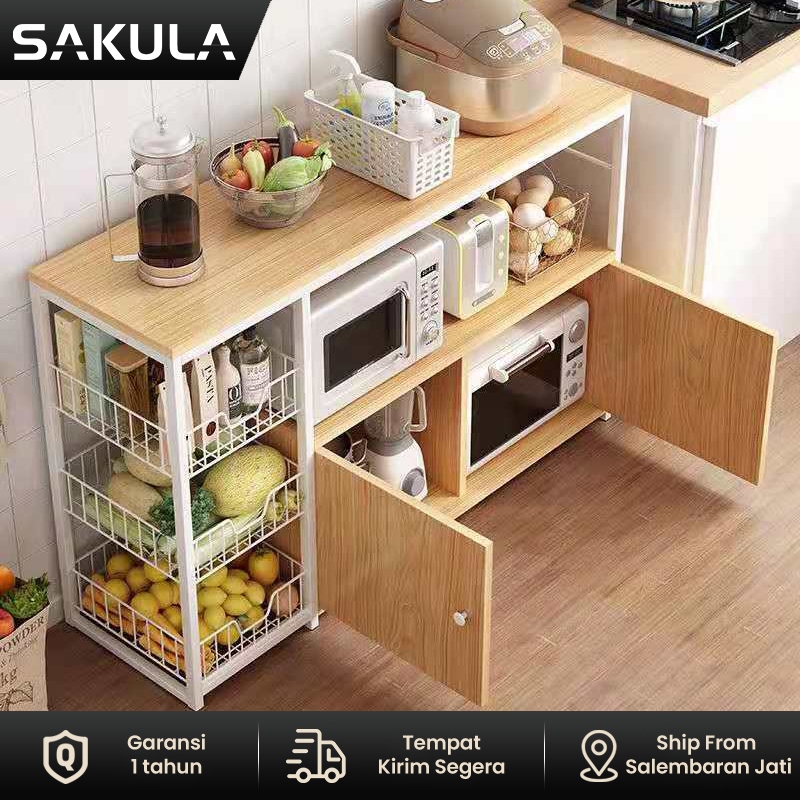 Jual SAKULA Rak Dapur Meja Dapur Meja Kompor 2 Tungku Lemari