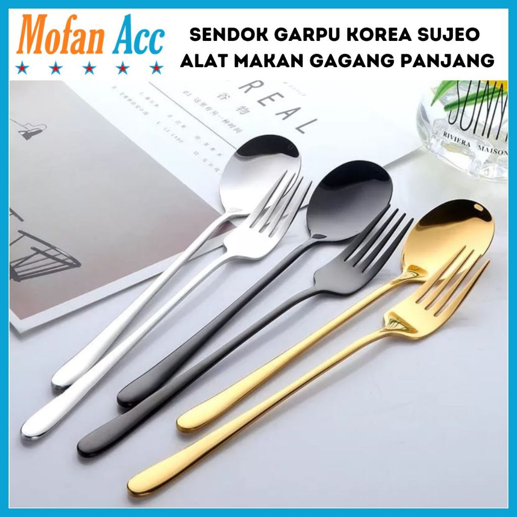 Jual Sendok Garpu Korea Sujeo Alat Makan Korean Panjang Spoon Fork