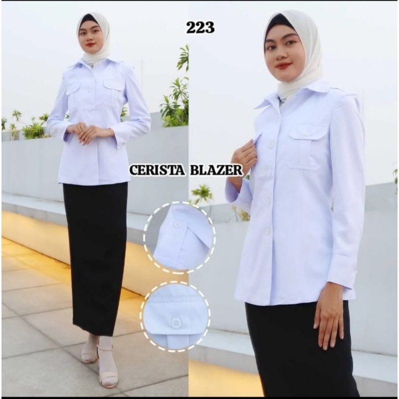 Jual Seragam Pns Putih Model Pangkat Blezer Pdh Putih Set Rok Hitam