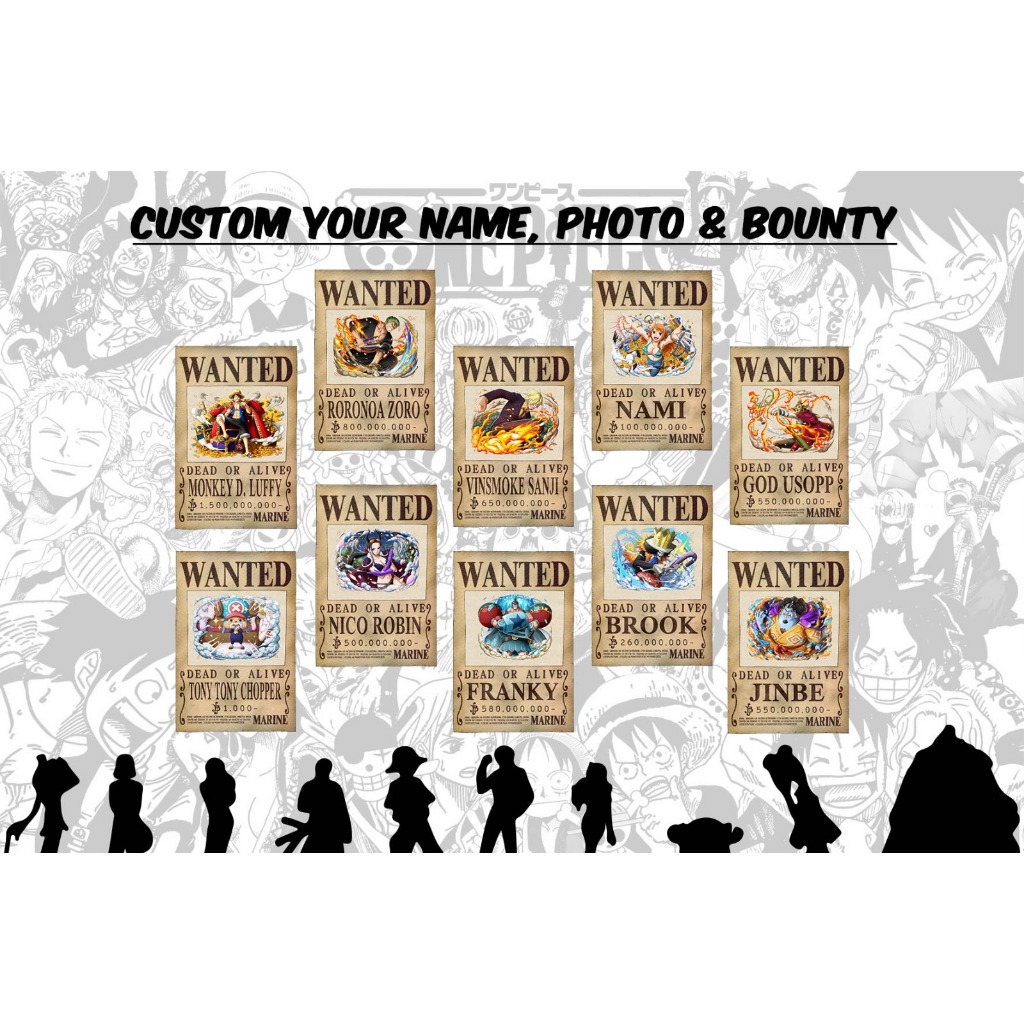 Jual Poster Bounty One Piece Wanted Poster Dinding Kamar Aesthetic