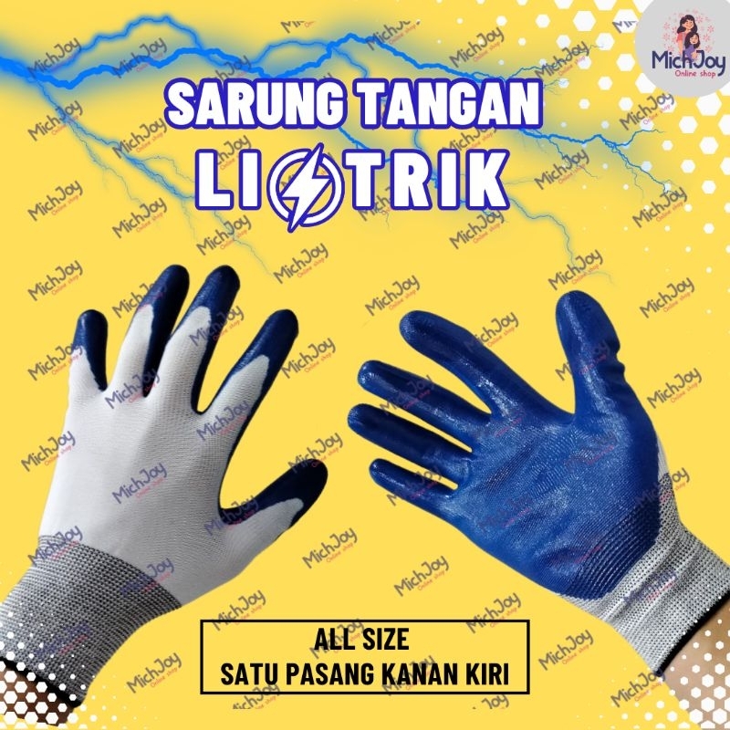 Jual Sarung Tangan 3M Listrik Statis Kejut Anti Slip Comfort Grip