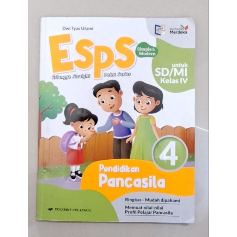 Jual Buku ESPS Pendidikan Pancasila ORI Kelas 4 SD Preloved Shopee