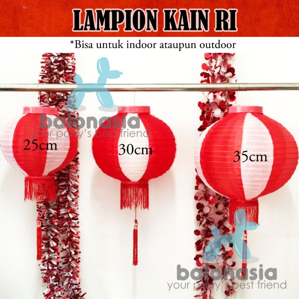 Jual Lampion Gantung Merah Putih Lampion Kain Lampion Pvc Hut Ri