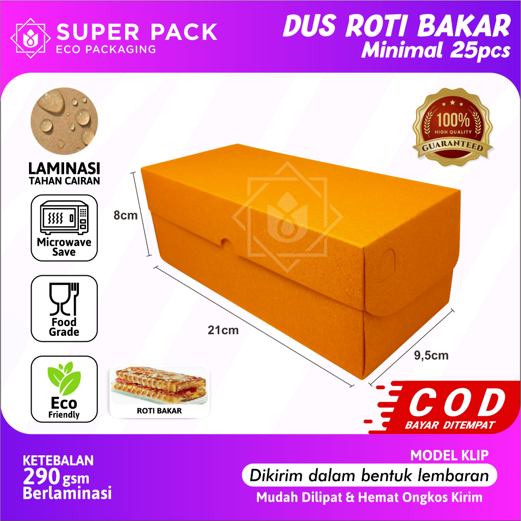 Jual Dus Roti Bakar Bandung Box Kraft Gsm Kotak Kue Brownies Donat