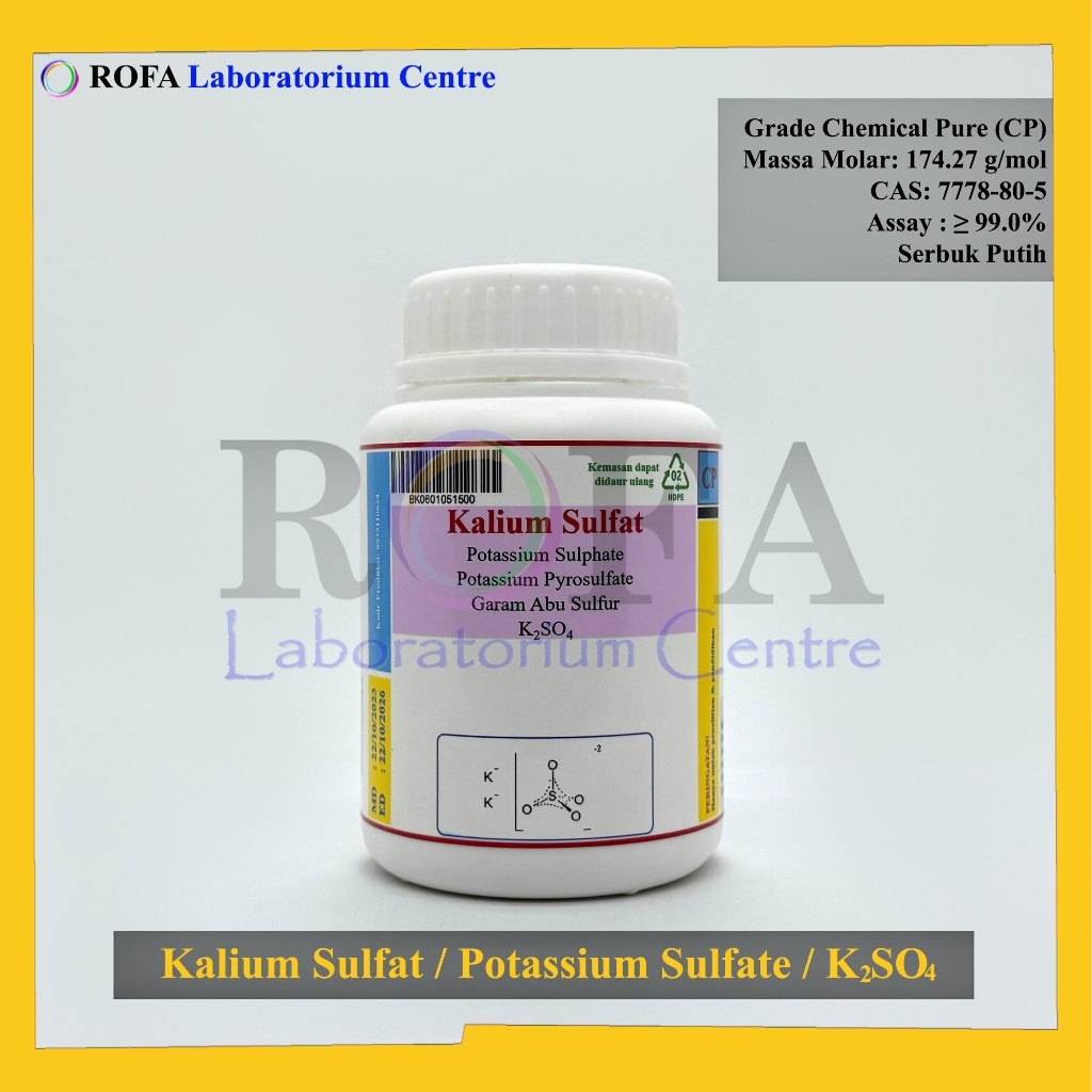 Jual Kalium Sulfat Potassium Sulfate K2SO4 CP 500 Gram Shopee