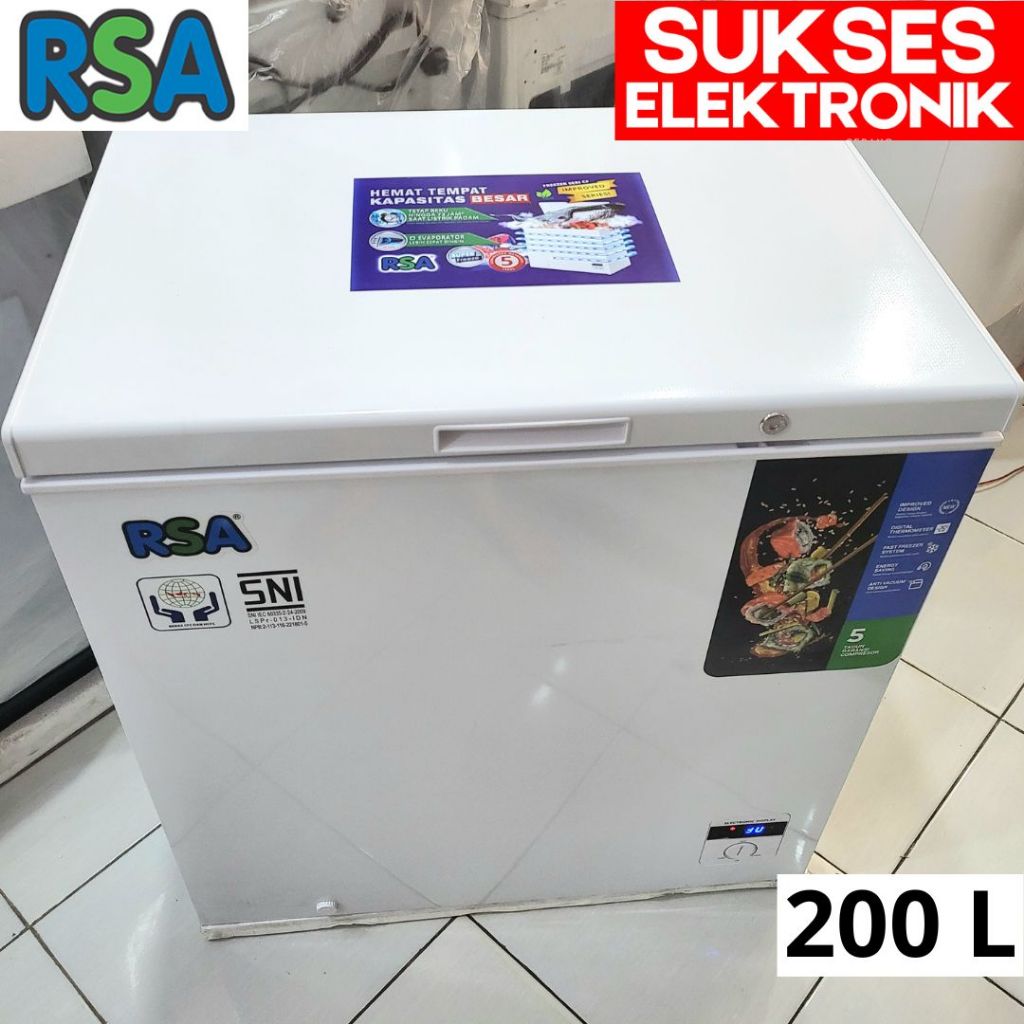 Jual FREEZER BOX RSA 200L CF 210 CHEST FREEZER LEMARI PEMBEKU ES