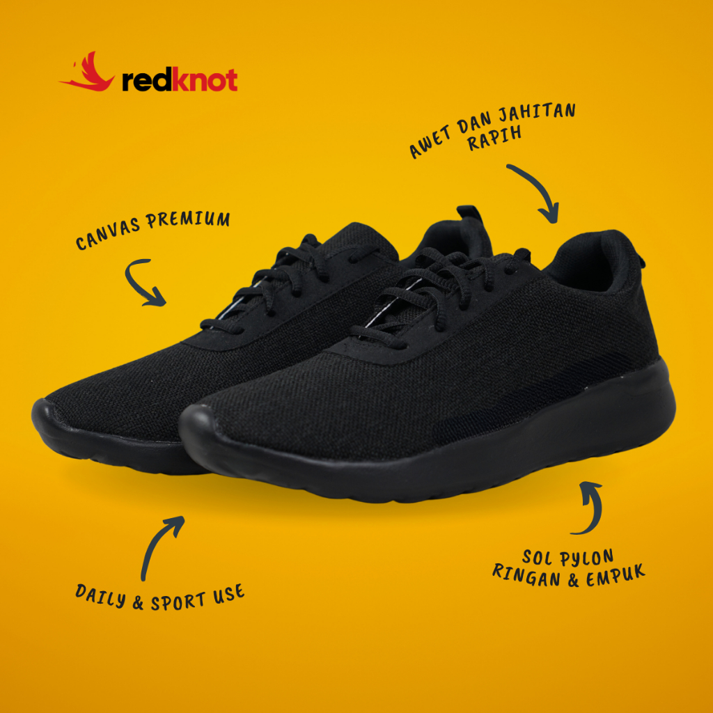 Jual Redknot Phillip Hitam Sol Hitam Sepatu Sneakers Pria Murah Dan