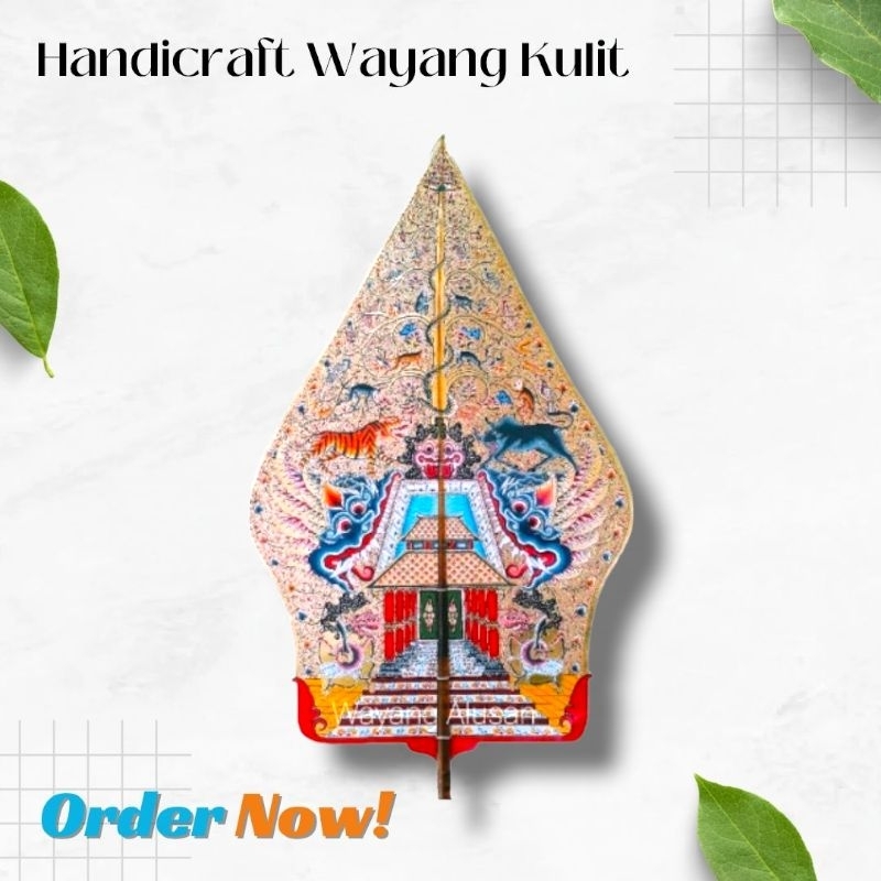 Jual Wayang Kulit Gunungan Emas Grenjeng Gapit Sungu Ukuran Standar