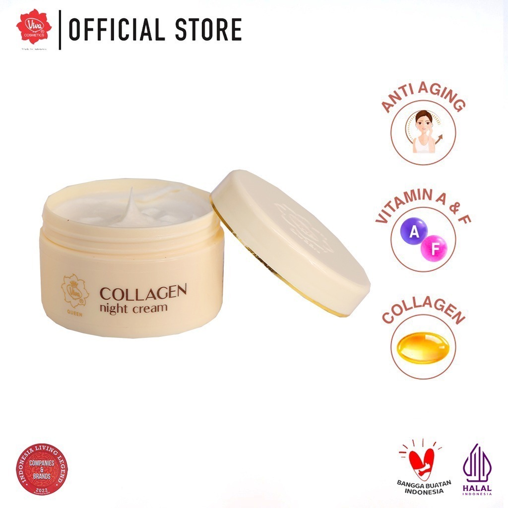 Jual Viva Queen Collagen Night Cream Gr Shopee Indonesia