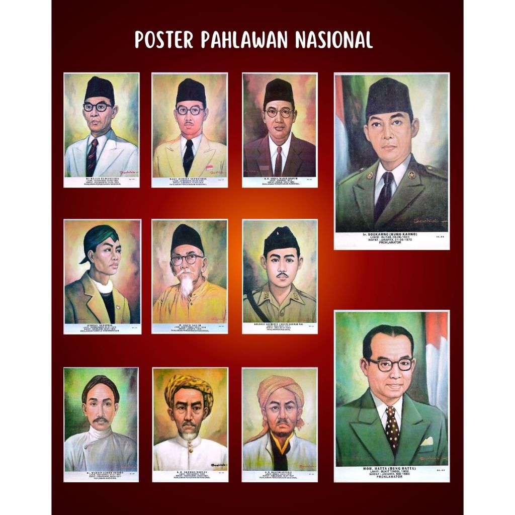 Jual Poster Pahlawan Nasional Dan Garuda Pancasila A Shopee Indonesia