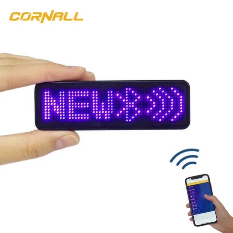 Jual Nametag LED Mini Custom Bluetooth Papan Lampu LED Name Tag LED