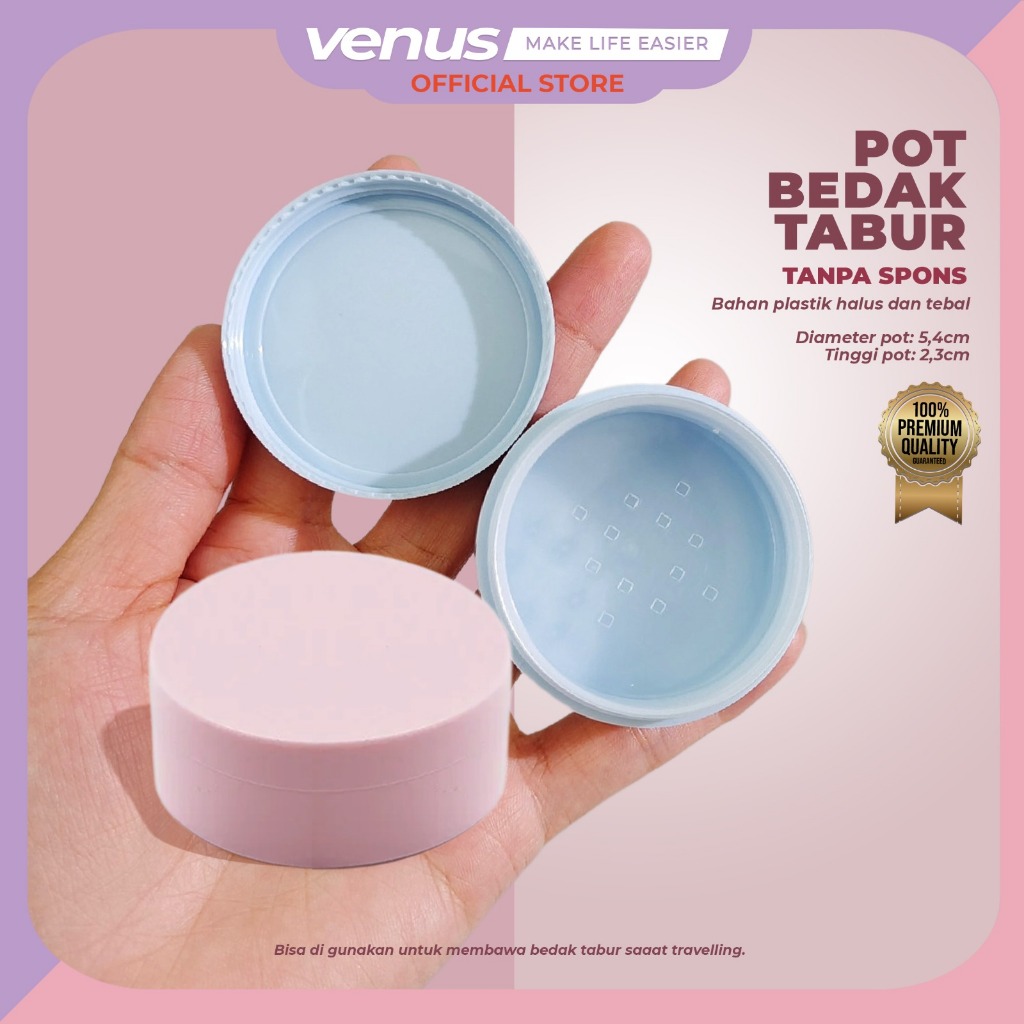 Jual Venusjkt Free Spons Pot Jar Tempat Wadah Untuk Bedak Tabur