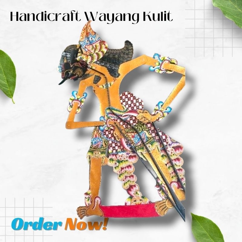 Jual Bratasena Brotoseno Wayang Kulit Sapi Asli Ukuran Besar Standar