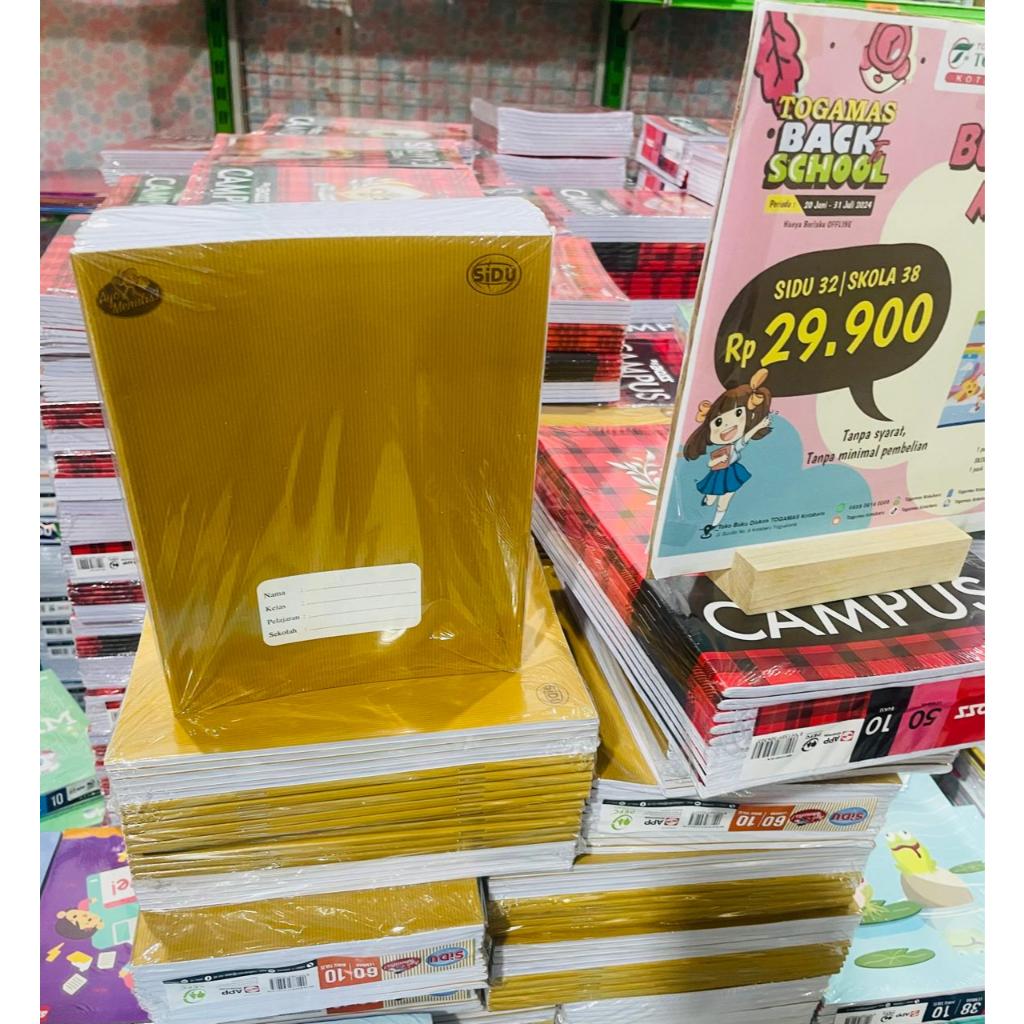 Jual Buku Tulis SIDU Kraft 60 Lembar 1 Pack Isi 10 Buku Cover Sampul