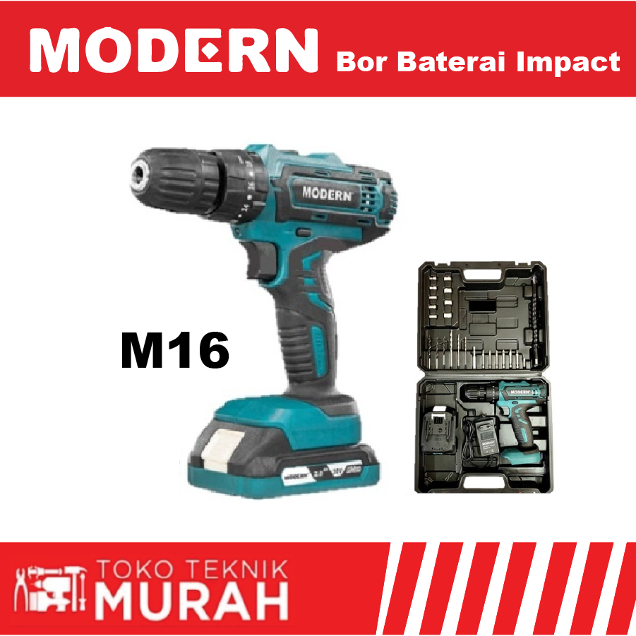 Jual Modern M16 Mesin Bor Tembok Cordless M 16 Impact Drill Cas Baterai