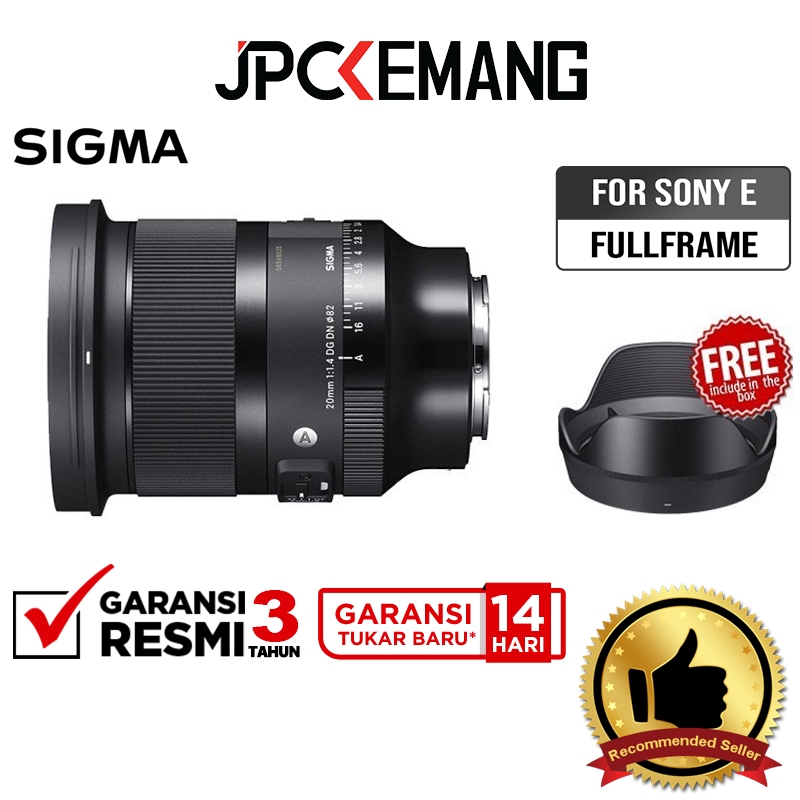 Jual Sigma 20mm F1 4 Sony E Fullframe DG DN Art Sigma 20 Mm F 1 4