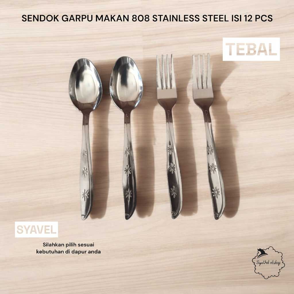 Jual Sendok Garpu Makan 808 Tebal Stainless Steel Motif Bintang Harga 1