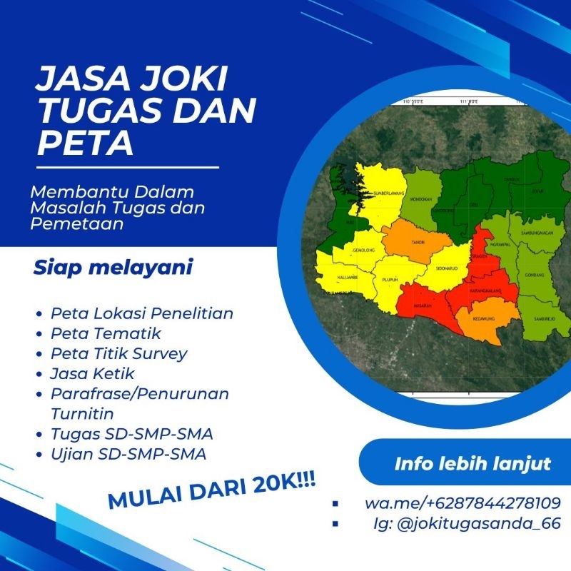 Jual Jasa Pembuatan Peta Peta Lokasi Penelitian Peta Tematik Layout