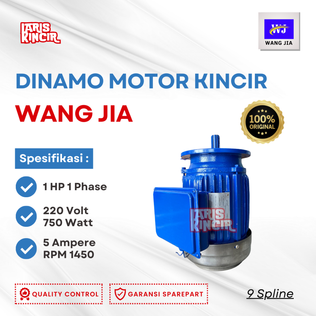 Jual Dinamo Elektromotor Kincir Air Tambak Wang Jia 1HP 1 Phase